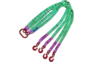 YANBORUI Four Leg Bridle Web Sling 6.5ft 6610lb Web Slings Belt Type with Hook 2.0 m 3000 kg Light Weight and Flexible Capacity Steel Sling[4leg 3.0t]