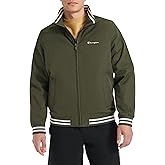 Champion mens Water Resistant Varsity Bomber Jacket With Flex Stand Collar