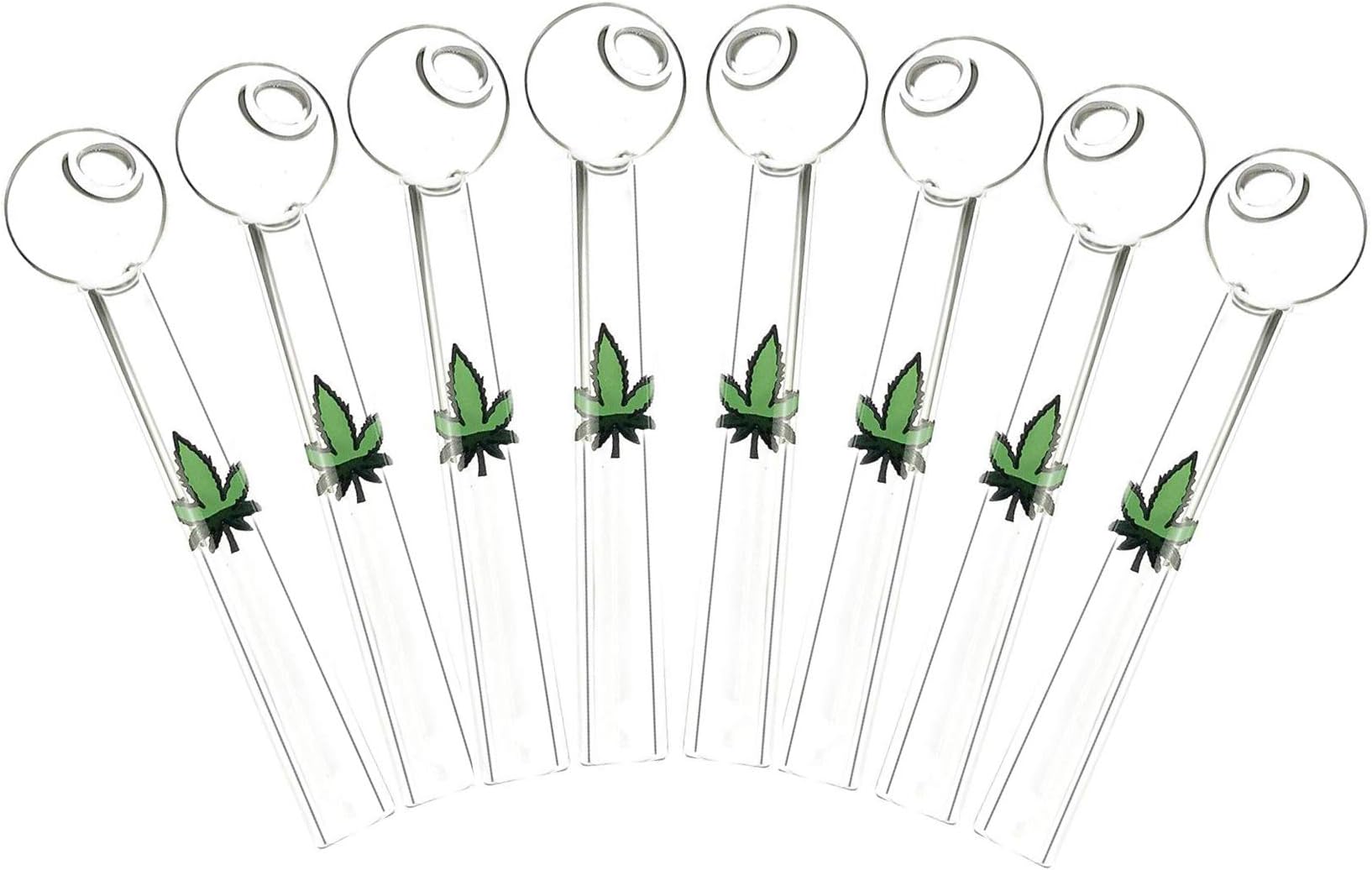 Handmade Galss Tubes Burners Clear Color 4.6inch (6Pieces)