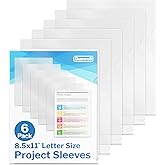 Dunwell Clear Folders for Documents, Plastic 8.5x11 File Sleeves for Document Protection, Filing, Storage, Organization (6 Pa