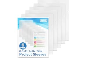 Dunwell Clear Folders for Documents, Plastic 8.5x11 File Sleeves for Document Protection, Filing, Storage, Organization (6 Pack) Transparent Folders with Pockets, Durable Letter Size Document Holder