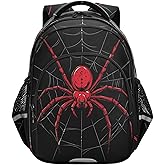 MNSRUU Laptop Backpack with Chest Strap, Red Spider on A Web School Backpack, Travel Hiking Bag for Boys Girls Teen College Students Adult, Rucksack Knapsack, M