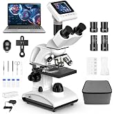 PalliPartners 40x-2000x Biological Compound Trinocular Microscope | 5MP camera for digital capture, Professional grade optics, bright LED illumination, perfect for adult hobbyists