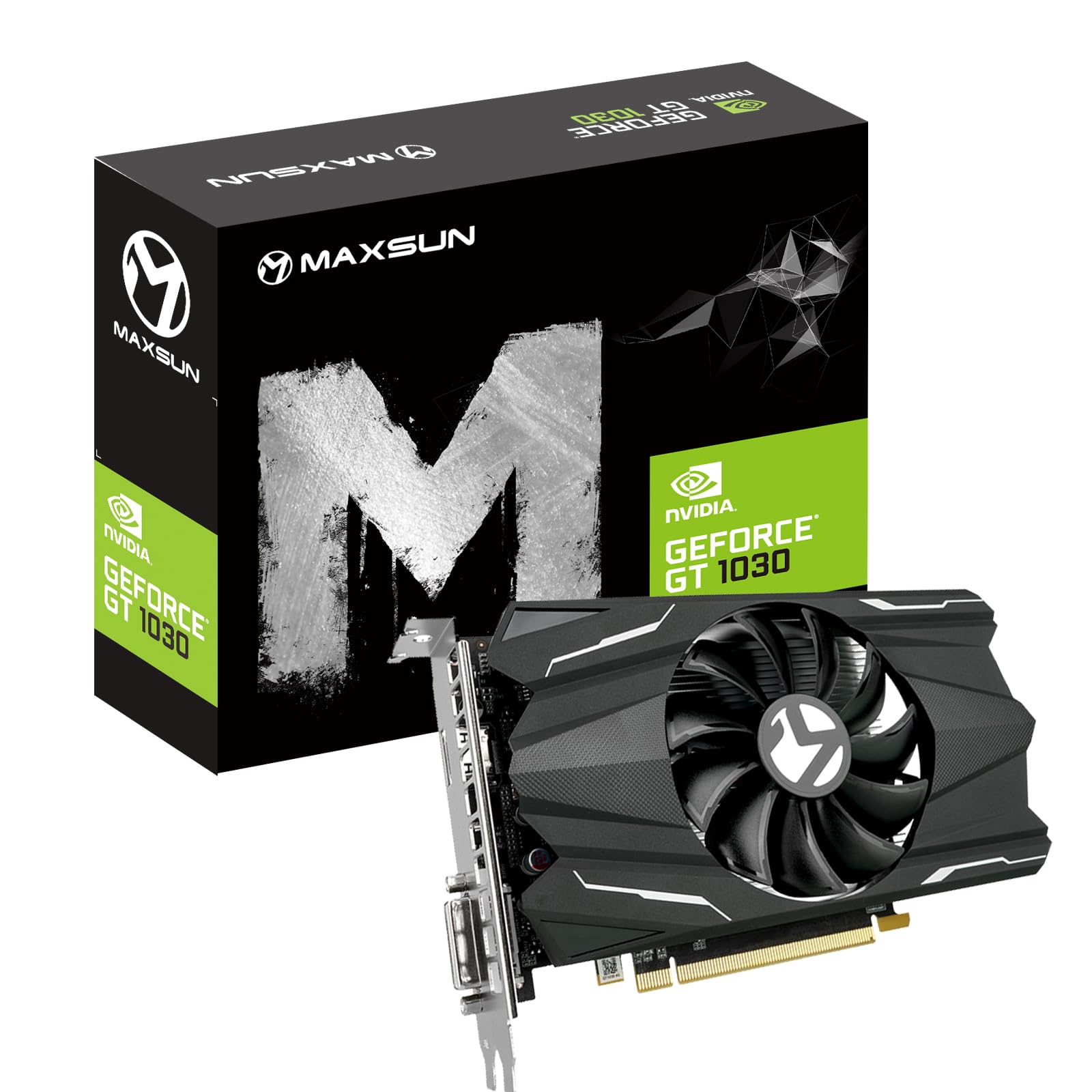 maxsun GEFORCE GT 1030 4GB GDDR4 Video Graphics Card GPU mini ITX Design, HDMI, DVI-D, Single Fan Cooling System