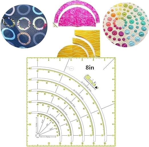 Radrdior Arcs & Fans - Regla de corte circular multifunción para