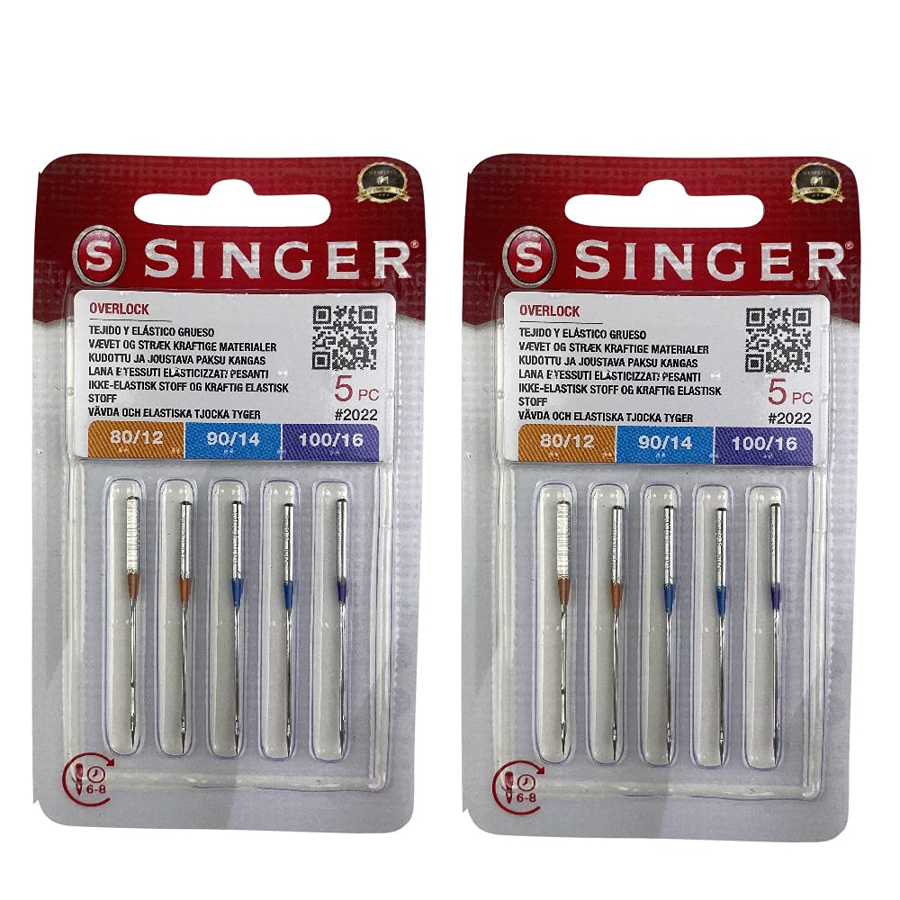 La Canilla 2 Pack Overlock Singer Needles 2022 ELx705 for Singer 14SH Sewing Machine