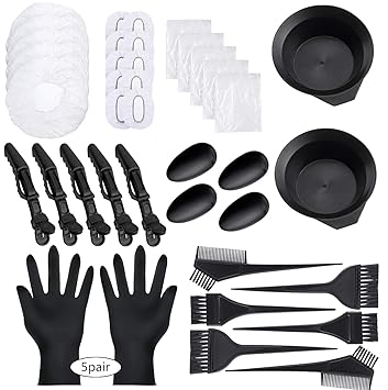 Amazon Com 47 Pieces Hair Dye Coloring Kit Hair Tinting Bowl Dye Brush Ear Cover Gloves For Hair Coloring Bleaching Hair Dryers Diy Salon Hair Dye Tools Hair Dye Tools Beauty