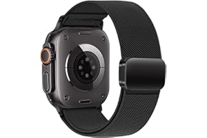 SOLOLUP Stretchy Magnetic Bands for Apple Watch Ultra 3/2 Strap 49mm 46mm 45mm 44mm 42mm Men Women,Magnet Elastic Nylon Fabri