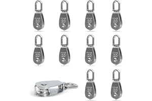 M20 Single Pulley Blocks,10 PCS 304 Stainless Steel Pulley for Crane Pulley Accessories,Swivel Pulley Hanging Wire Towing Whe