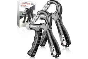 Hand Grip Strengthener, 2 Pack Grip Strength Trainer Adjustable Resistance 22-132 Lbs (10-60kg), Forearm Exerciser Hand Gripp