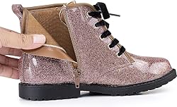 FITORY Girls/Boys Ankle Combat Boots with Side
