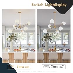 BOKT 6 Lights Modern Sputnik Chandeliers Globe