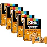 KIND Breakfast Protein Bars, Caramel Peanut, Gluten Free, Low Sodium, Healthy Snacks, 8g Protein, 30 Count (30 Packs of 2 Bars)