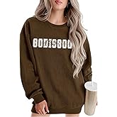 MYHALF Womens Corduroy Corded Sweatshirt Christian Crewneck Sweaters Bible Verse Pullover Casual Oversized Inspirational Tops