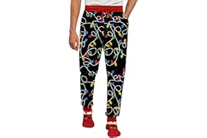 Arvilhill Mens Christmas Joggers Elastic Waist Funny Holiday Graphic Drawstring Pants with Pockets (S-3XL)