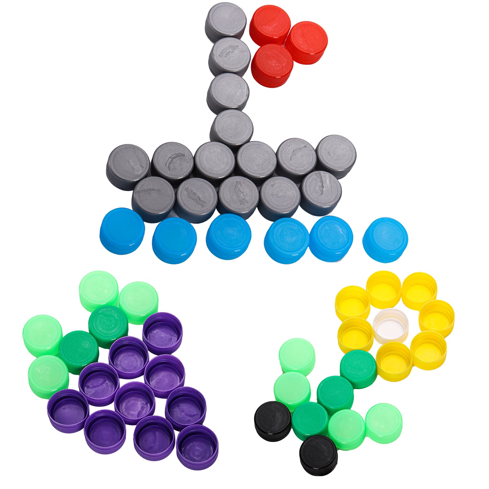 ZEAYEA 300 Pcs Plastic Bottle Caps, DIY Craft Environmental Protection Bottle Caps, Mixed Color Bottle Caps for Children Intelligence Development Kindergarten Stickers Kids DIY Craft