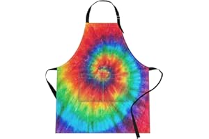 Britimes Apron Home Kitchen Cooking Baking Gardening for Women Men with Pockets Tie dye 32x28 inch
