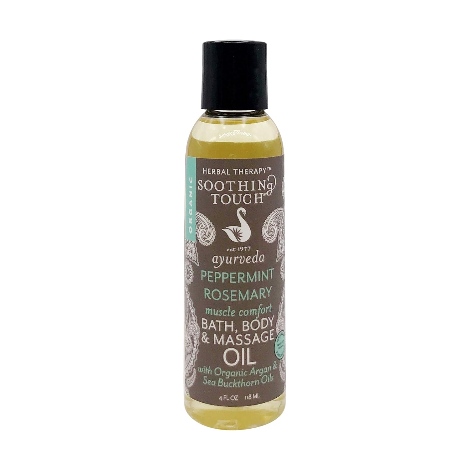 Soothing Touch Bath Organic Body & Massage Oil, Peppermint Rosemary, 4 Ounce : Beauty