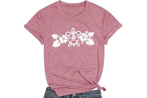 Caipudan Sea Turtle T-Shirt Boho Flowers Graphic Tees for Women Hawaiian Shirts Summer Casual Print Short Sleeve Tops