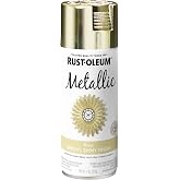 Rust-Oleum Metallic Brass Spray Paint | Reflective Decorative Finish, Picture Frames, Candle Holders &amp; Crafts, Interior Accent Projects, 11 Oz