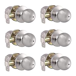 Knobonly 6 Pack Privacy Door Handle Satin Nickel
