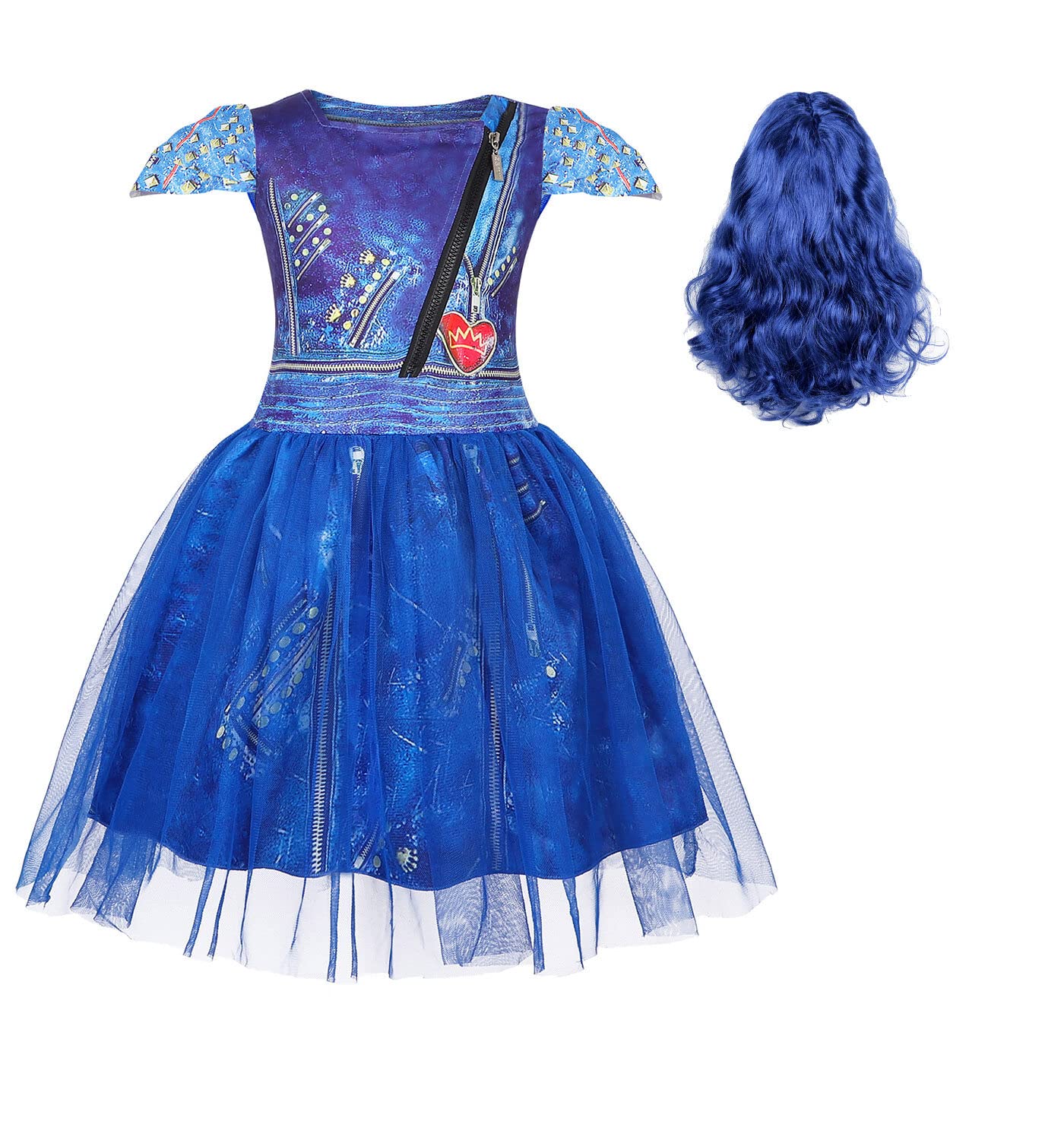 WonderBabe Girls Costumes Princess Birthday Party Dress Popular Musical Cosplay Halloween Outfits with Wig