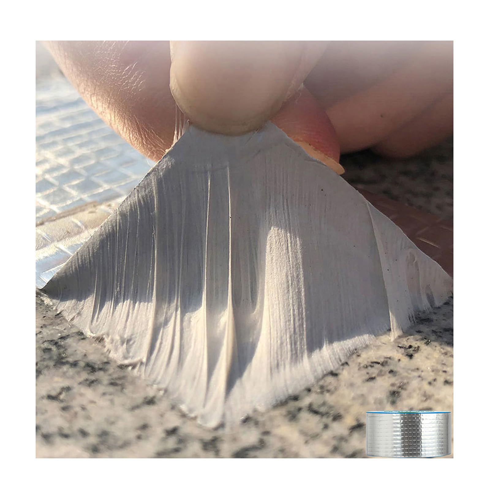 Butyl Tape Waterproof Tape, Aluminum Foil Butyl Seal Tape for Leakage, Butyl Rubber Tape for Reapring for Boat, Pipe Sealing, Roof Crack, RV, Awning, Window Sealing - 5cm x 5m