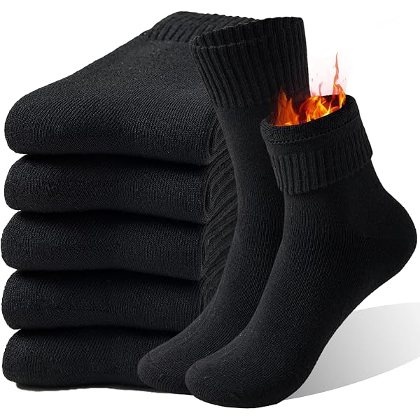 Lot 5 Paires Chaussettes Ultra-Chaudes Femme – Chaussettes Hiver Thermiques Pelucheuses, Anti-Froid, Cadeau Noël