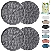 Wingcases Silicone Coasters for Drinks[4 Pack]- Cup Mat for Tabletop Protection-Non-Slip, Non-Stick, Coffee Table Decor, Great Gift for Any Occasion, Dark Grey