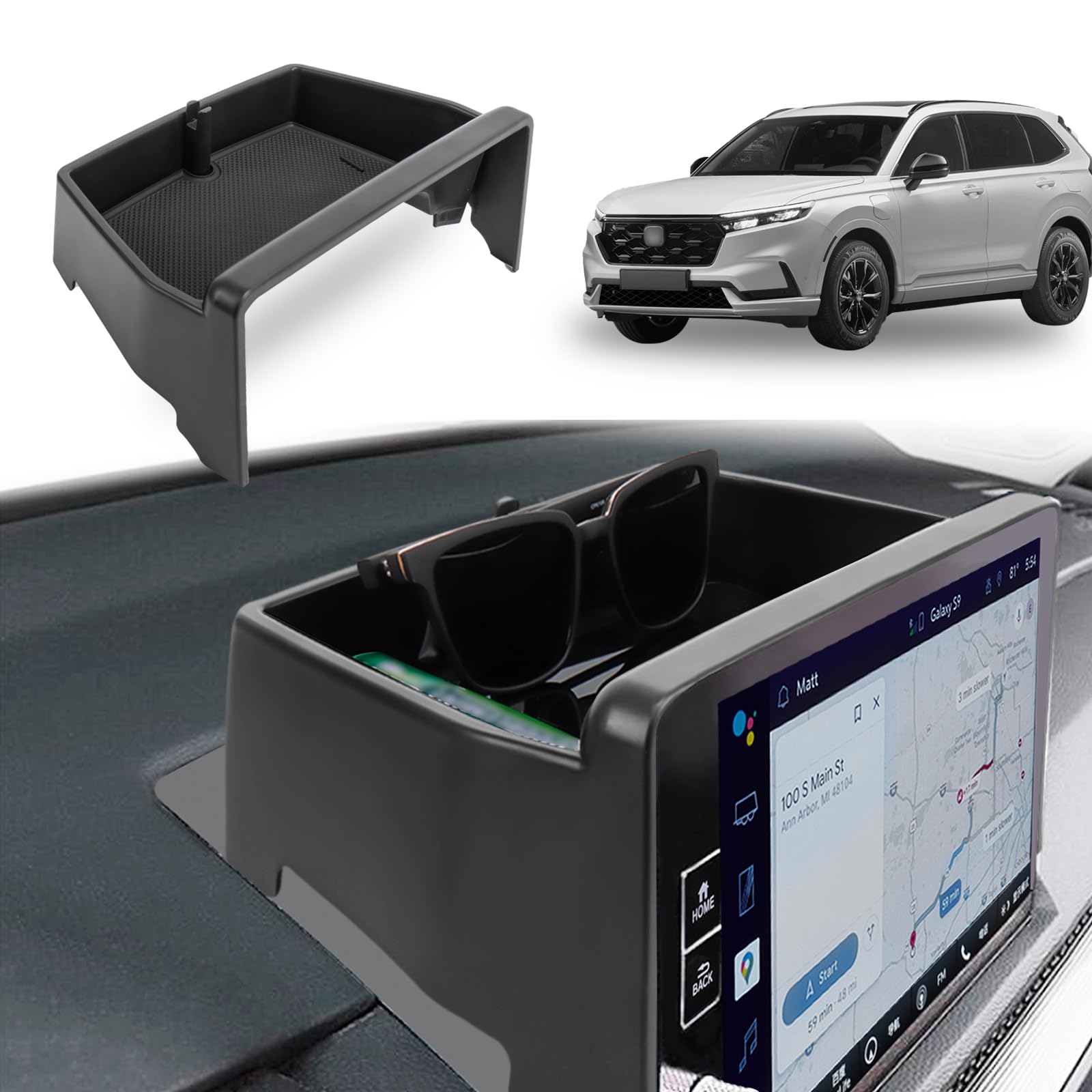 Photo 1 of Neepiar Center Console Organizer Compatible with 2023 2024 2025 Honda CRV EX-L/Sport-L Hybrid Dashboard Tray Interior Insert Accessories Behind Screen Black