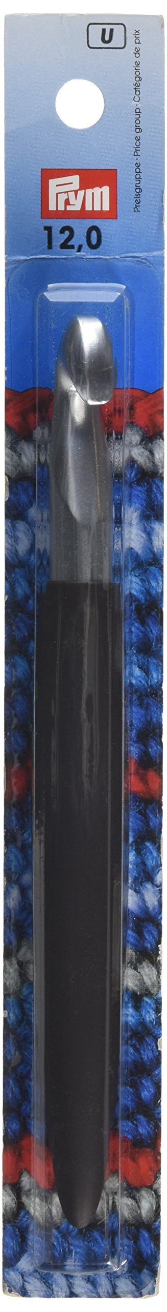 Prym Crochet Hook for Wool, Soft Aluminum, Silver Coloured 12mm x 14cm Length, 17 x 3 x 1 cm