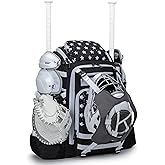 KAVIGOR Catchers Gear Bag, 80L Baseball/Softball Backpack Holds 2 Sets of Gear with Shoe Compartment, Helmet Holder & Cooler Pocket