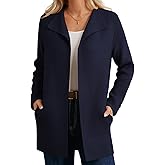 GRACE KARIN Women Long Cardigan Sweaters, Fall Chunky Sweater Jacket, Ribbed Knit Lapel Coatigan with Pockets