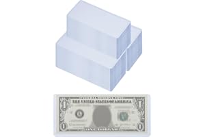 PATIKIL Dollar Bill Holders Transparent Money Sleeves Clear Currency PVC Protectors, 300 Pcs Top-Insert Hard Plastic Cash Hol
