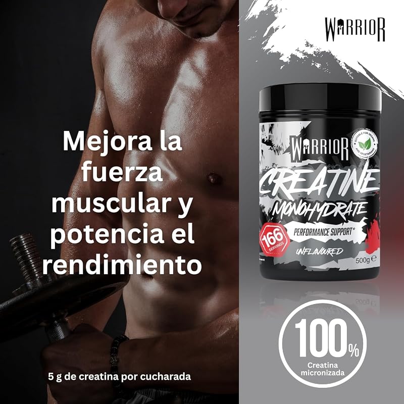 Creatina Monohidrato Polvo 500 g, Vegana – Sin Sabor (Neutro)