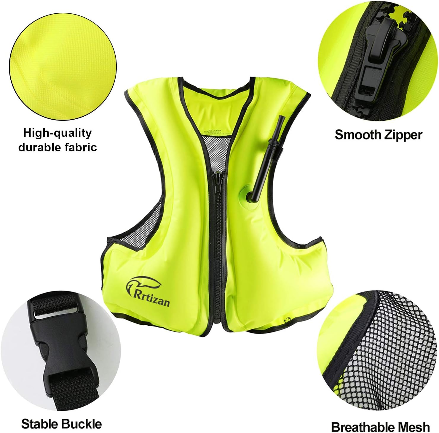 Rrtizan Adult Inflatable Swim Vest Life Jacket for Snorkeling,Suitable for 80220lbs Water