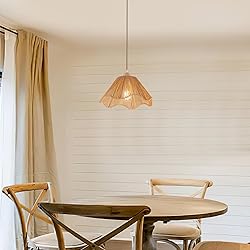 D12.5 Inch Boho Light Fixtures Boho Rattan Pendant