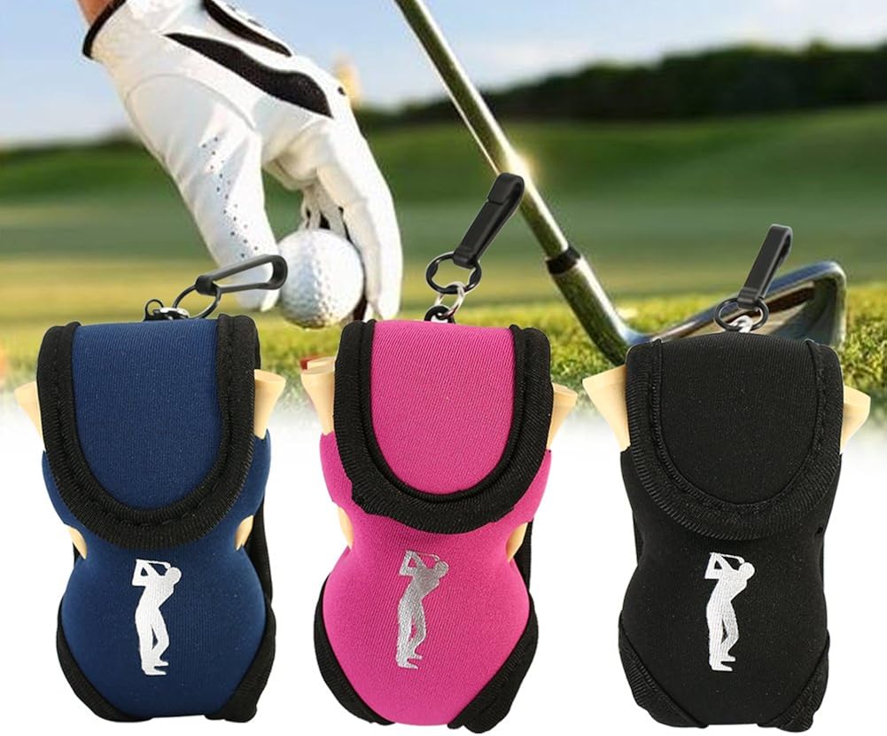 Vbestlife Golf Ball/Tee Holder, Utility Pouch Sports Golfing Accessories with 4 Tees and 2 Golf Balls (Dark Blue) : Clothing