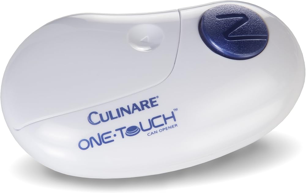 CULINARE One Touch Automatic Tin Can Opener White Battery Operated Magnetic