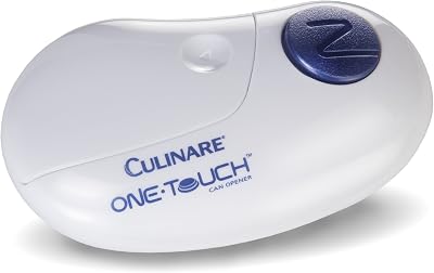 CULINARE One Touch Automatic Tin Can Opener White Battery Operated Magnetic