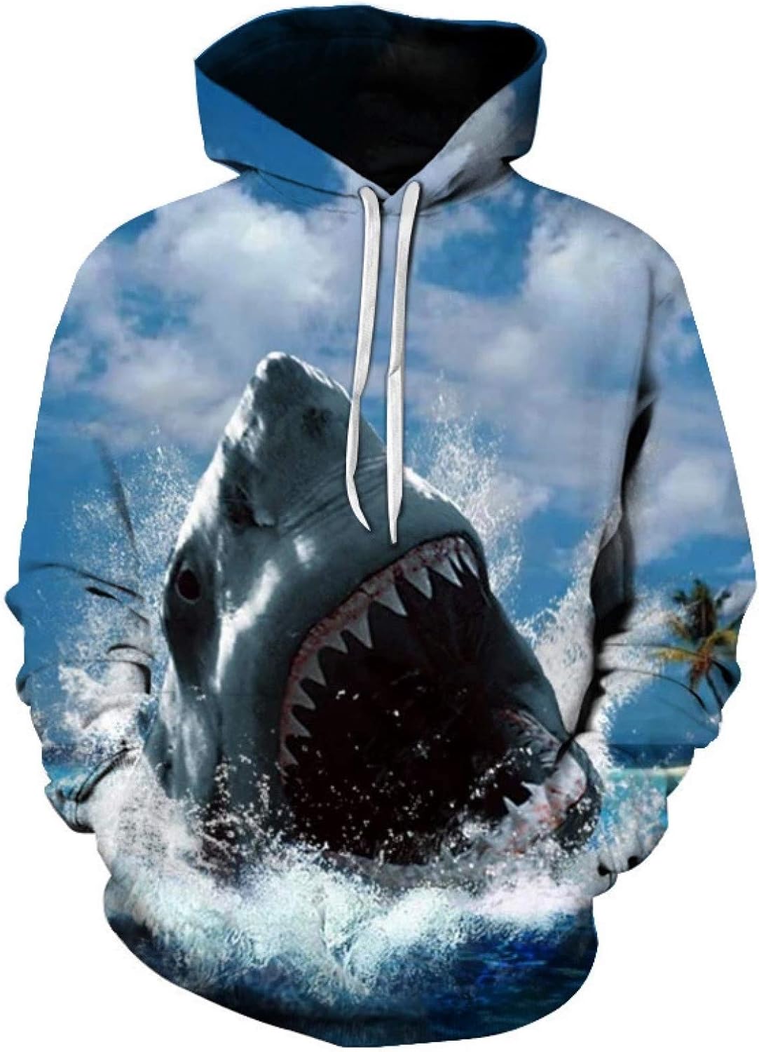 Unisexo Sudaderas con Capucha Impresa Sudadera con Capucha de tiburón Animal blanqueada Sudadera Unisexo Sudaderas con Capucha Impresa Sudadera con Capucha de tiburón Animal blanqueada Sudadera