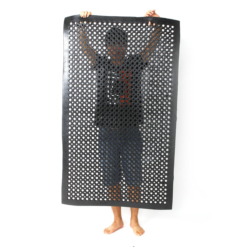 Anti-Fatigue Rubber Floor Mats for Kitchen Bar, NEW Indoor Commercial Heavy Duty Floor Mat Black 36" 60" from Sallymall