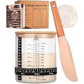 58oz Sourdough Starter Jar Kit – Large Glass Fermentation Jar with Feeding Tracker, Sourdough Starter Recipe Guide, and Essen
