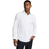 EXPRESS Men’s Everyday Performance Dress Shirt – Slim Fit Stretch Solid Button-Up, Moisture-Wicking, Wrinkle Resistant
