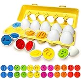 DFQiQiQinH Toddler Toys，Shape and Color Matching Eggs，Educational Montessori Toy for Toddlers and Preschoolers，1-3 Year Old G