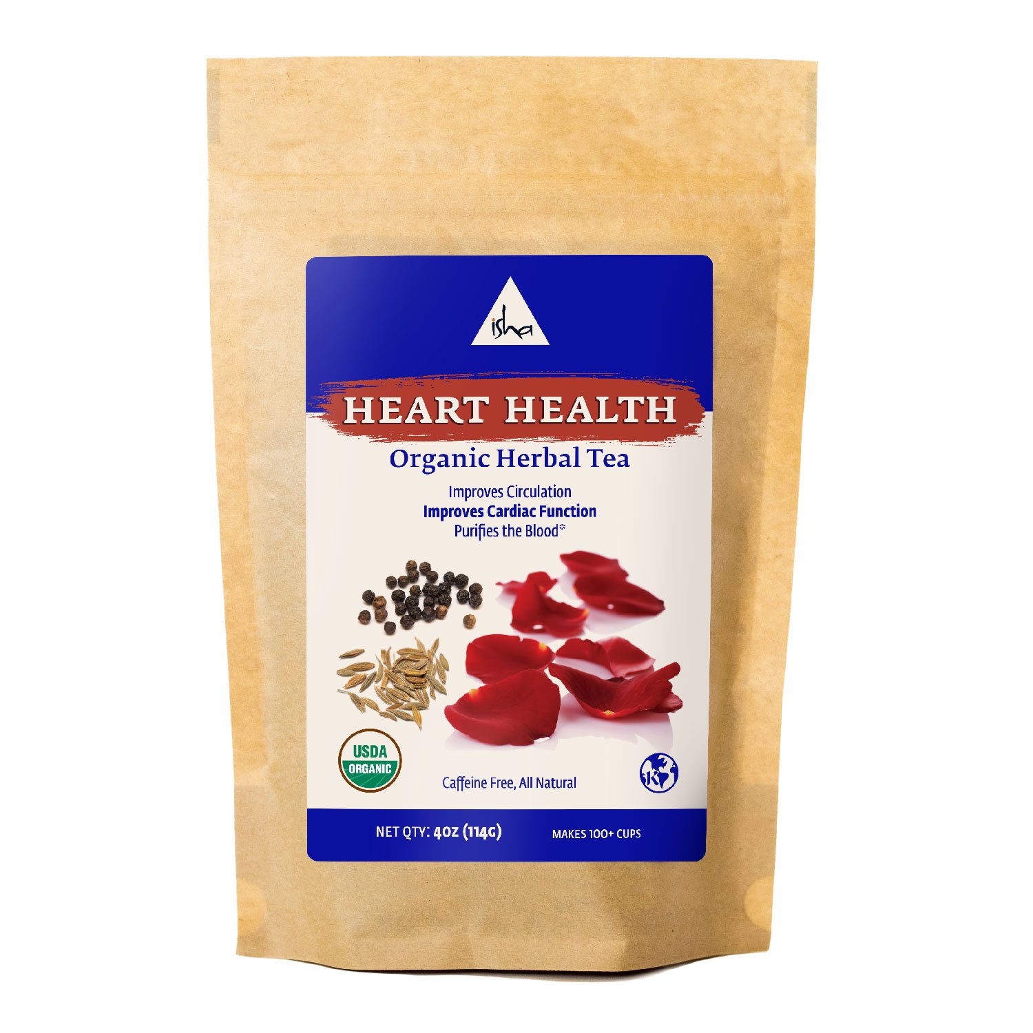 Isha Organic Herbal Heart Health Tea, Natural and Soothing