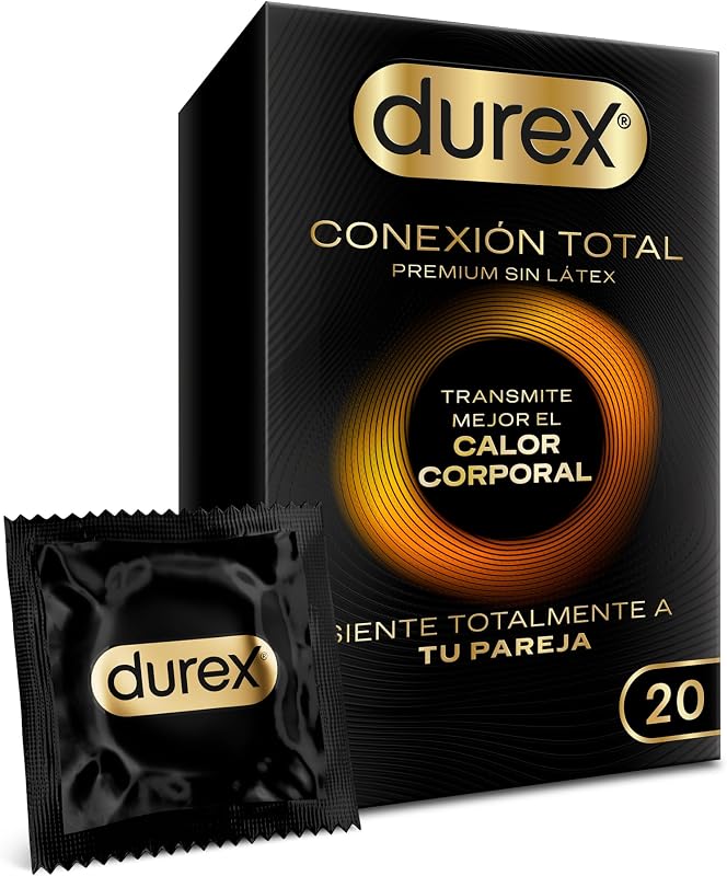 Durex Total Connection Ultra Fine Plus preservativo sem látex com tecnologia Body Feel que transmite melhor o calor corporal, 20 preservativos