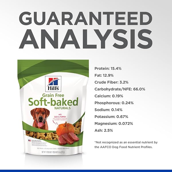 HILL’S GRAIN FREE SOFT BAKED NATURALS, ALL LIFE STAGES, GREAT TASTE, DOG TREATS, DUCK & PUMPKIN, 8 OZ BAG