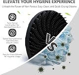 BEAUTAIL Silicone Body Scrubber 2 Pack with No-Slip Handle Black+Starlight view 2
