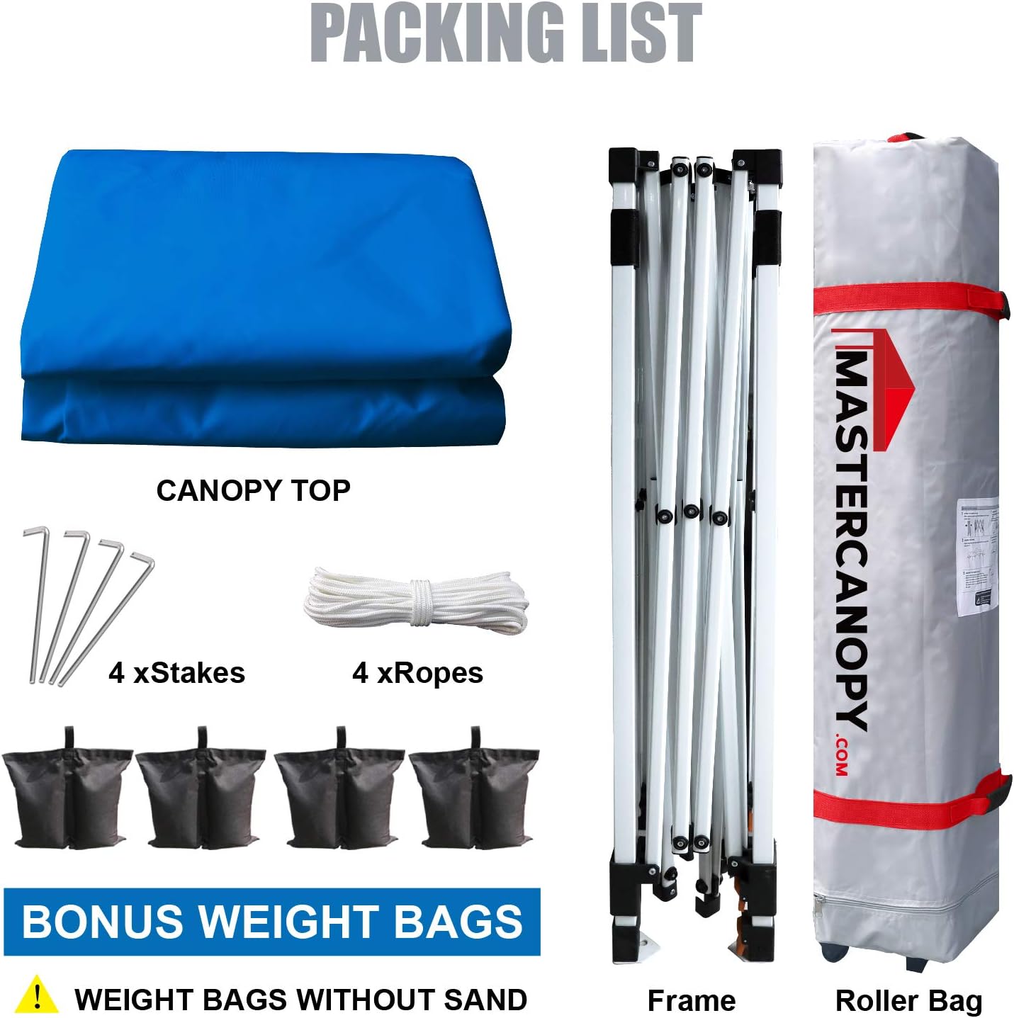 MASTERCANOPY Durable Ez Pop-up Gazebo Tent with Roller Bag (2x2M,Blue) - Image 5